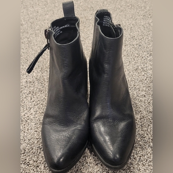 Steve Madden Peele Ankle Boots Womens Size 8.5 Black Leather Casual Zip - Picture 4 of 12